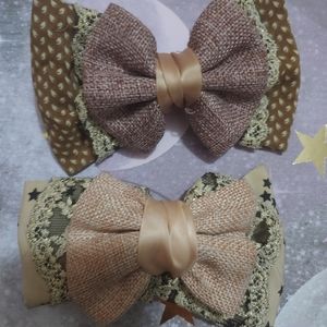 Set of 2 Shabby Chic Hair Bows